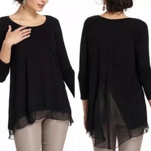 NWOT Bordeaux Anthropologie Chiffon Knit Tunic Top